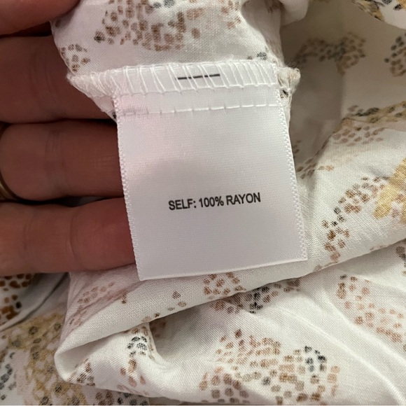 Jane + Delancey cheetah print tie front blouse, Large - Picture 9 of 9